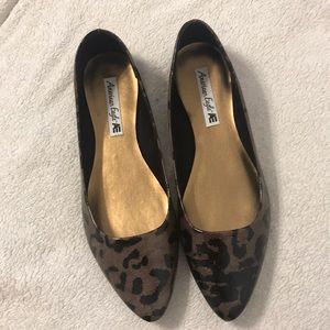 American Eagle Leopard Print Pointed Toe Flats